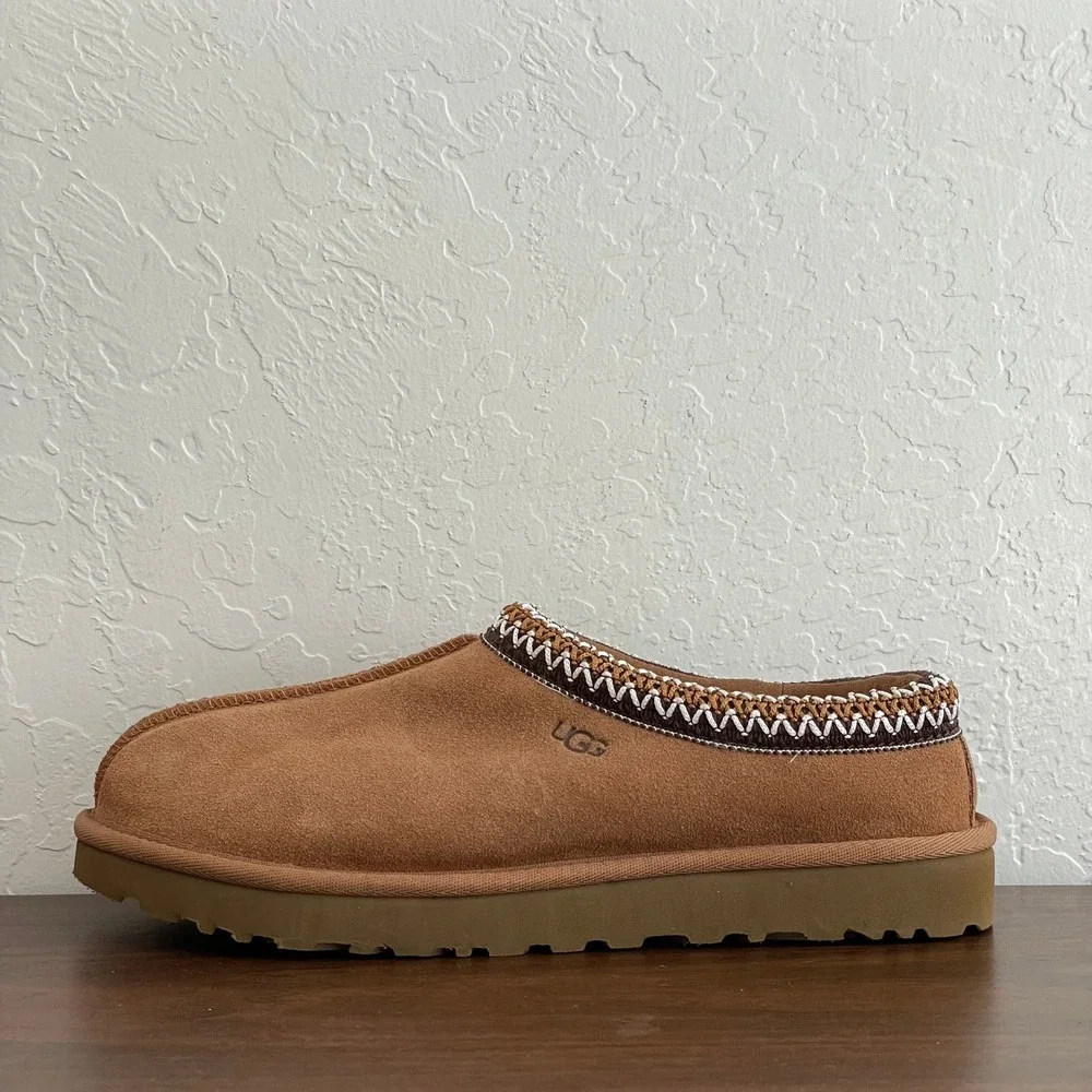 UGG Tasman Slippers Womens 8 Chestnut Sheepskin Slip-On Cozy Comfy Like New - Picture 4 of 10